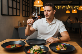 Промпт для фото в стиле 🍷 Элегантный вечер в ресторане высокой кухни