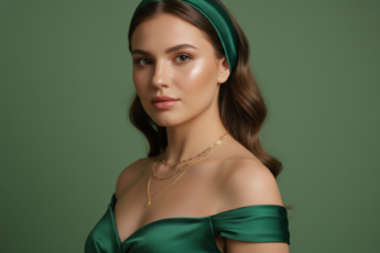 Промпт для фото в стиле 🌿 Элегантный портрет в изумрудных тонах