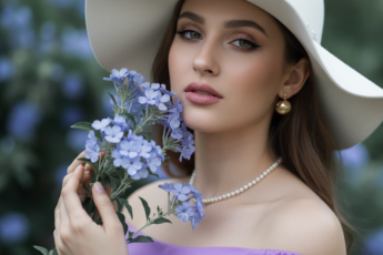 Промпт для фото в стиле 🌸 Элегантная леди в лавандовом саду