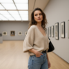 Промпт для фото в стиле 🎨 Модный день в галерее современного искусства