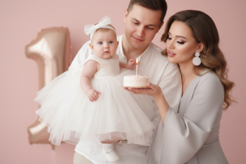 Промпт для фото в стиле 🎂 Первый день рождения: нежные моменты в розовых тонах