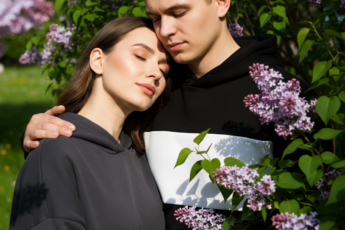 Промпт для фото в стиле 💜 Нежный момент в сиреневом раю