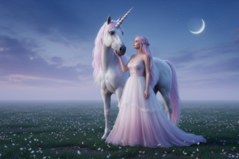 Промпт для фото в стиле 🌙 Волшебная встреча в сумеречном саду