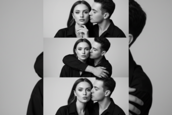 Промпт для фото в стиле 📸 Страсть и нежность: чувственная история в черно-белом