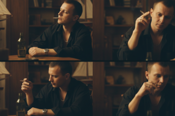 Промпт для фото в стиле 📷 Бандитский триптих: дым, стиль и 90-е