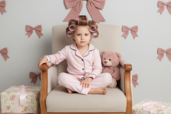 Промпт для фото в стиле 🎀 Маленькая принцесса готовится ко сну