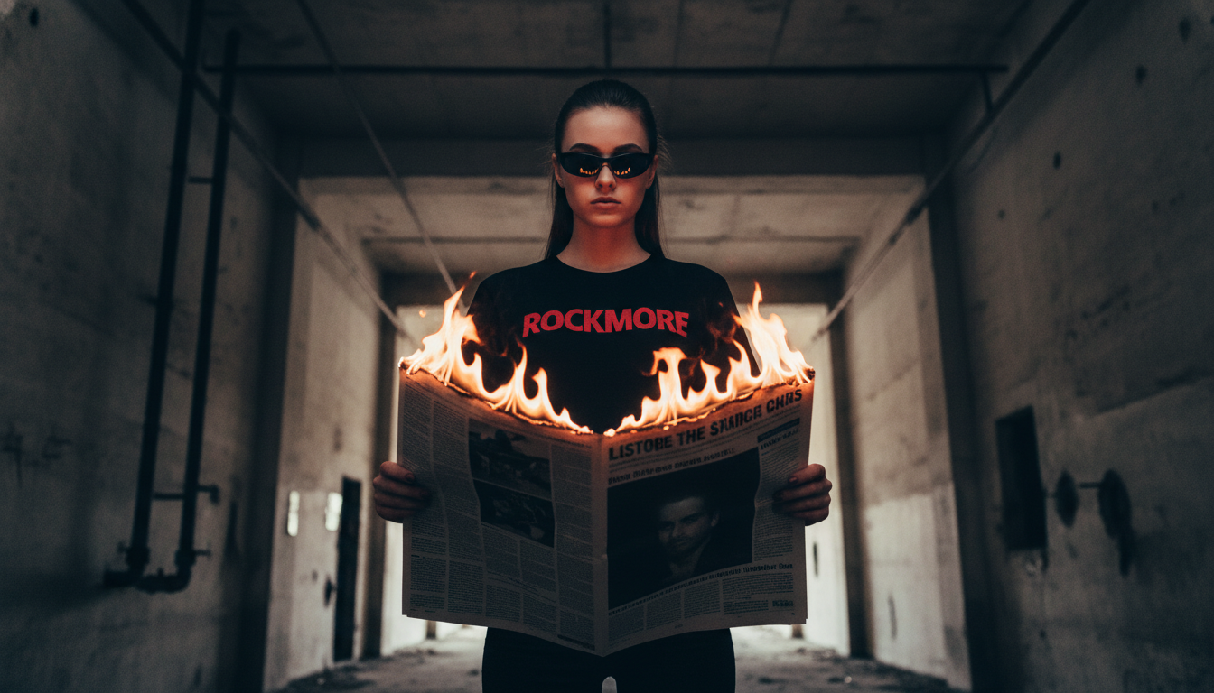 Промпт для фото в стиле 🔥 Горячие новости от бунтарки в заброшке