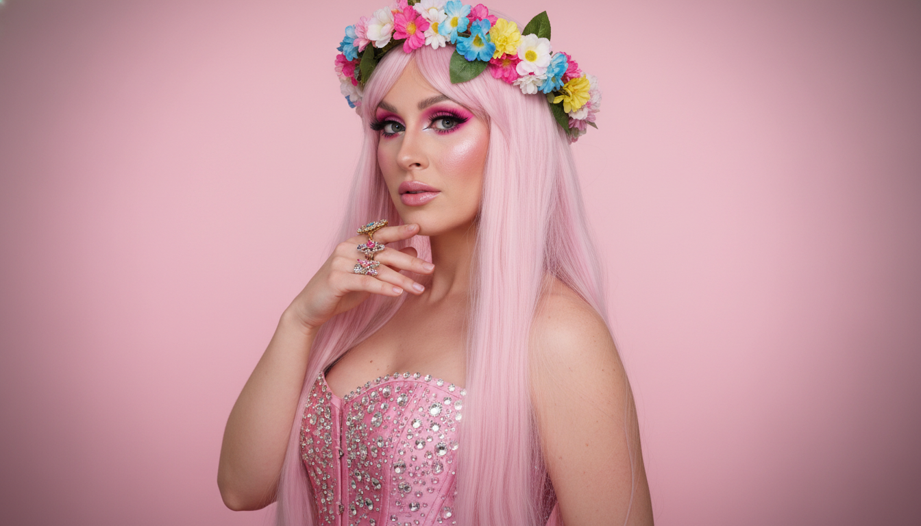 Промпт для фото в стиле 🌸 Весенняя фея в розовом сиянии