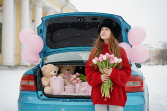 Промпт для фото в стиле 🌸 Весенняя сказка в багажнике: моменты счастья