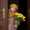Промпт для фото в стиле 🌷 Весенний сюрприз за приоткрытой дверью