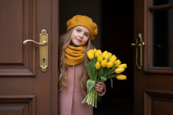 Промпт для фото в стиле 🌷 Весенний сюрприз за приоткрытой дверью