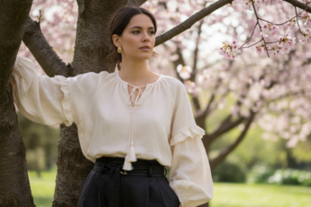 Промпт для фото в стиле 🌸 Весенняя нежность в объятиях сакуры