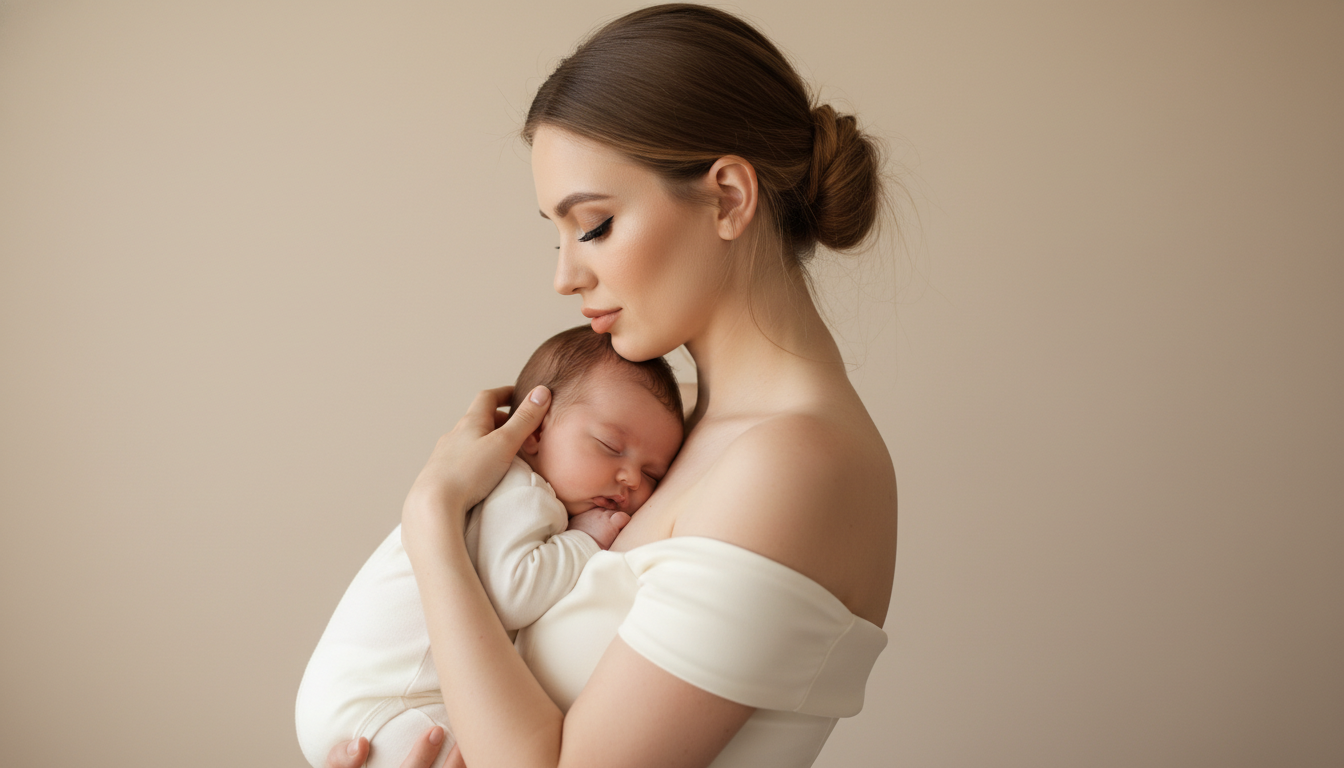 Промпт для фото в стиле 👶 Нежные моменты материнства в пастельных тонах