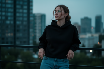 Промпт для фото в стиле 🌆 Городские сумерки и мечты на крыше