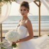 Промпт для фото в стиле 👰‍♀️ Свадебная магия: невеста на закате у океана