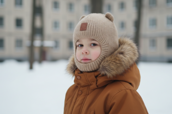 Промпт для фото в стиле 🌨️ Зимний портрет маленького горожанина