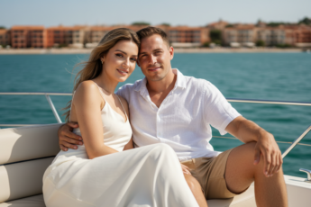 Промпт для фото в стиле ⛵️ Романтика на яхте: безмятежные моменты у моря