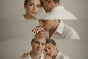 Промпт для фото в стиле 📸 Тишина касаний: кинематографичный AI-триптих