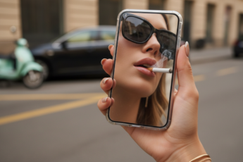 Промпт для фото в стиле 📸 Магия отражений: фотореалистичный стрит-портрет