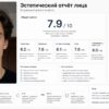 Оценка внешности по фото в нейросети: пример карточки эстетического анализа лица