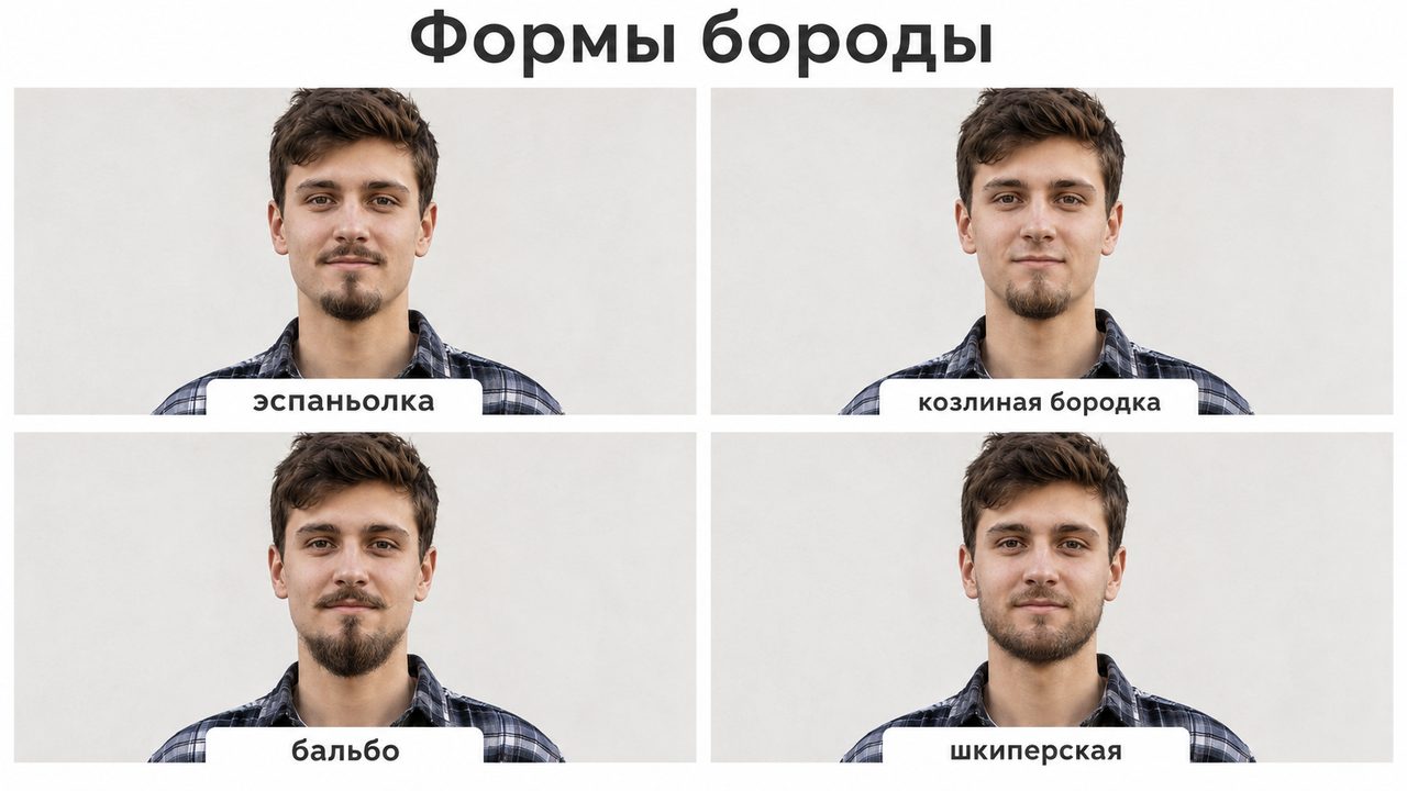 Формы бороды по фото: эспаньолка, козлиная бородка, бальбо и шкиперская