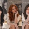 Три портрета ко дню рождения: белое платье, торт со свечами и портрет на стене