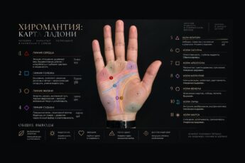 Хиромантия по фото руки: карта ладони с подсвеченными линиями, семью холмами и общими выводами