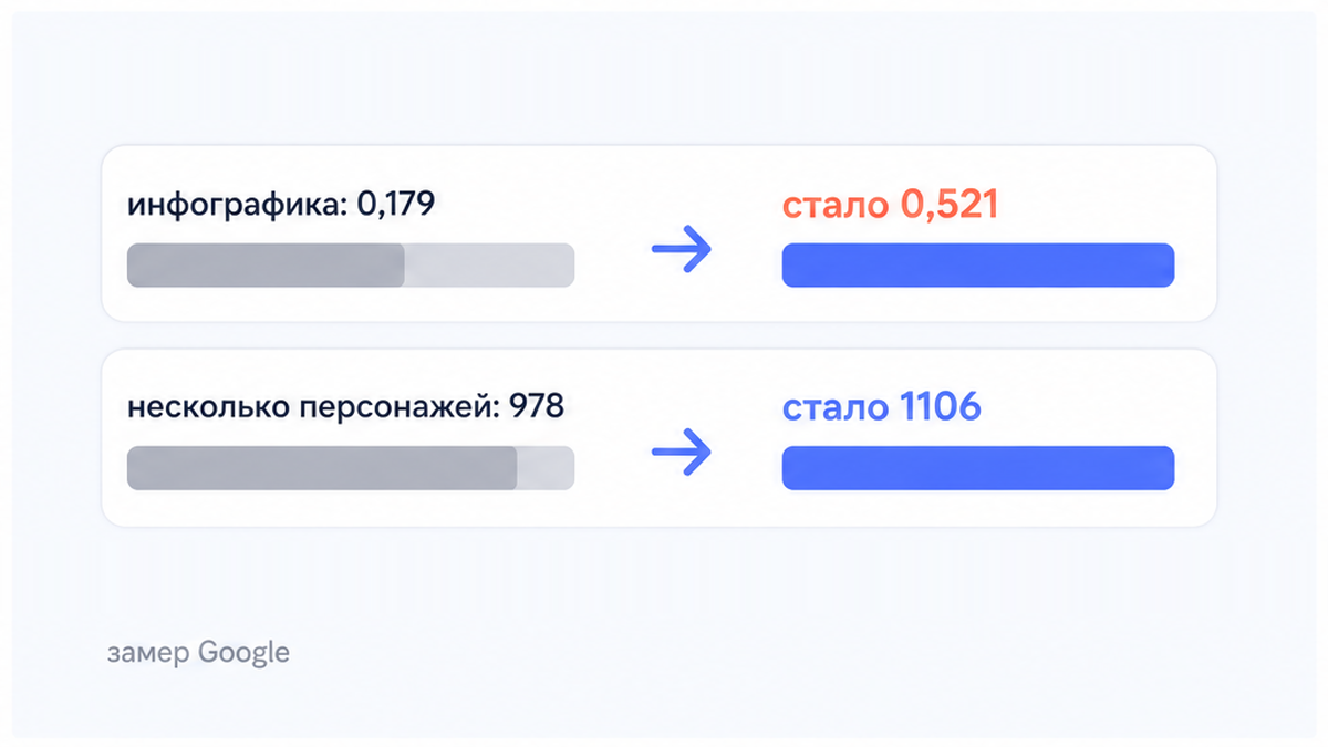 Замеры Google: Nano Banana 2.1 против Nano Banana 2 в инфографике и сценах с несколькими персонажами